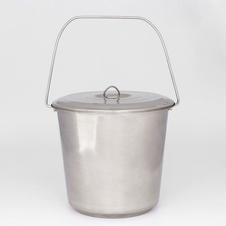 A bucket with a lid, 19 liters, a measured scale, stainless steel-1