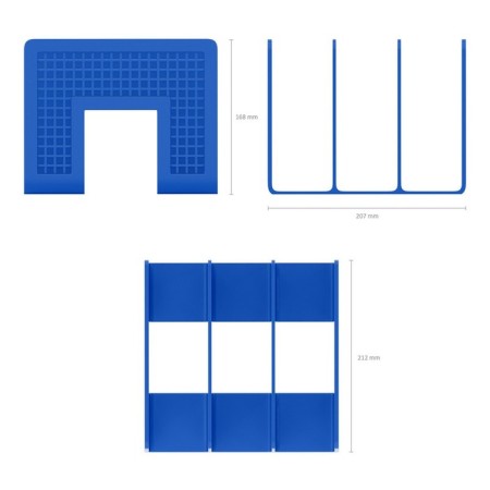 Vertical paper tray, 3 compartments, Erichkrause Classic, blue-2