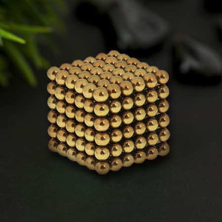Antistress Magnet "Neokub" 216 balls d = 0.5 cm (gold)-2