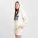 Women's sweatshirt with a hood Mist Old School size 48, Milk color