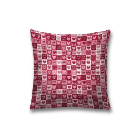 Decorative pillowcase "Panel with hearts", on a zipper, size 45x45 cm