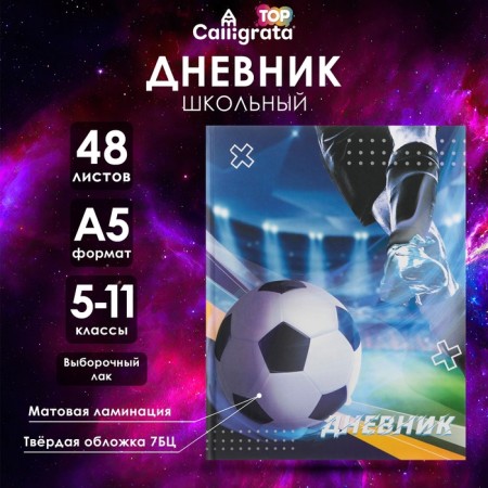 Diary for grades 5-11, "ball at the gate", solid cover 7BC, matte lamination, selective varnish, 48 sheets