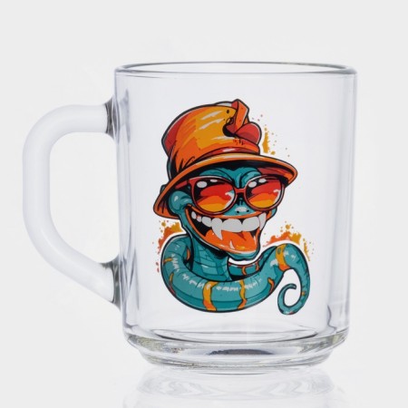 New Year's glass mug for tea "Symbol of the year 2025", 200 ml-3
