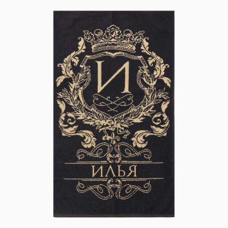 Tmachry Ethel towel "Ilya" Black, 50x90cm, 100% cotton, 420g/m2-2