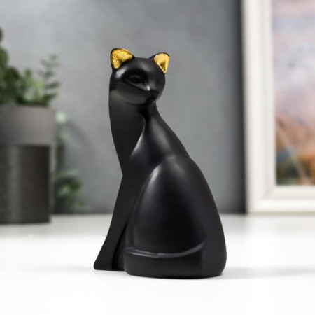 Polystone souvenir "Black cat with golden ears" 12.7x7.7x4.3 cm-2