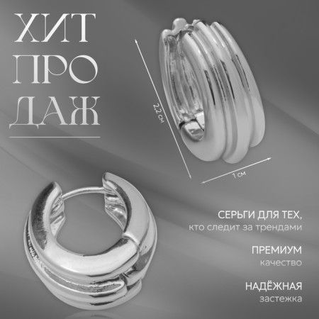 Earrings Metal "Accord" Circle of strip, color silver-4