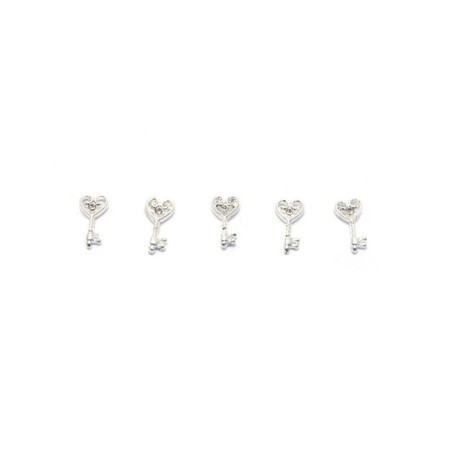 Metal fittings Pole "Cherda Key", with rhinestones, 2 pcs