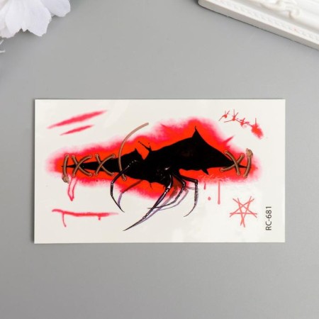 Tattoo on the body color "Wound Spider" 10.5x6 cm