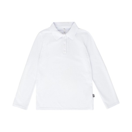 Longsliv-Polo for boys, height 140 cm, white color-1