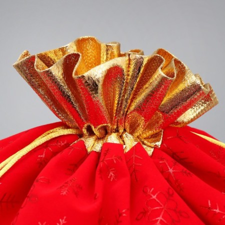 Bag gift suede "New Year's miracle", snowflakes, embossing, 30 x 40 cm +/- 1.5 cm, New Year-3