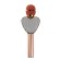 Microphone for karaoke Q5, 3 W, 1800 mAh, Bluetooth, FM, Microsd, Pink