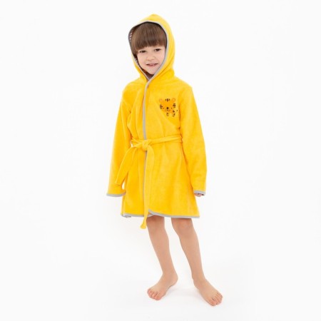 Yellow bathrobe/tiger, height 110, maistra, 100% cotton-3