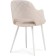 Stool on a metal frame Gutride metal/velor, white/beige 51x56x82 cm
