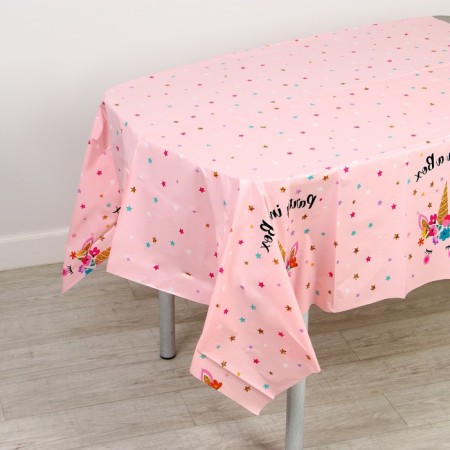 The tablecloth "Unicorn" with stars, 137x137 cm.-1