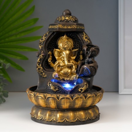 The desktop fountain from the network, the backlight "Ganesha on the throne" 28x20x20 cm