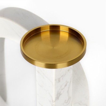 Brass Brass, marble "Camellia" 19 x 18 x 8 cm-3