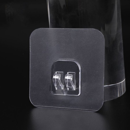 A hook self -adhesive for rods, a transparent base, 5.6 × 5.6 cm, 10 pcs
