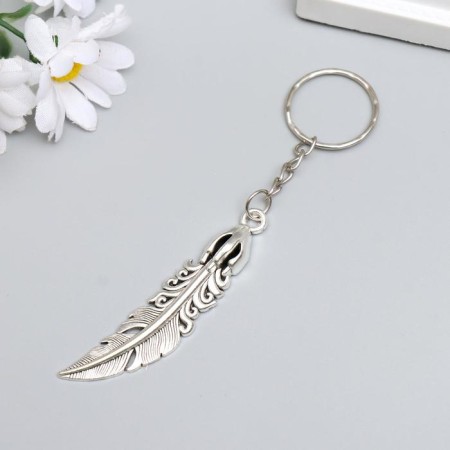 Front metal "Peryshko" silver 4.5x2.2 cm-2