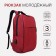 Male backpack on a zipper, 2 outer pockets, with USB, red color