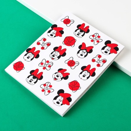 Notebook of 48 sheets in a cage, cardboard cover, block No. 2, whiteness 75% (gray sheets), Minnie Mouse-4