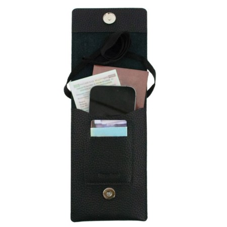 Bag, artificial leather, black 12x1x19 cm-1
