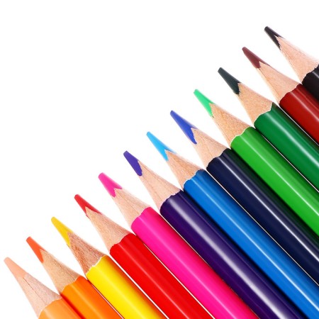 Pencils 12 colors, in a tube metal, hexagonal, wooden, landscape-2