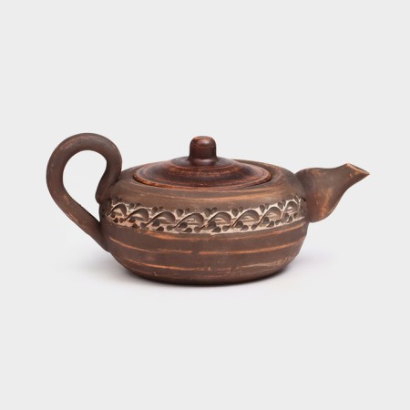 Teapot for brewing "Altai", Angob, red clay, 0.5 liters