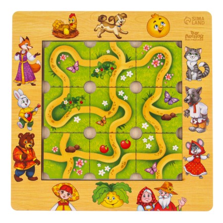Didactic games and materials of the puzzle "Make a track", Russian folk tales-1