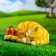 Garden figure "Sleeping cat with a bird" 13x29cm