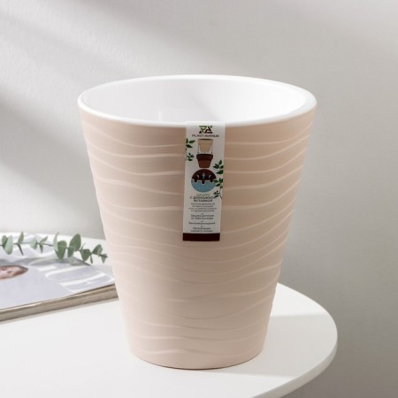Kashpo for flowers with an insert "Valencia", 5.2 l, pearl color-4