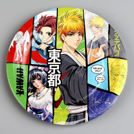 Disposable paper plate "anime", 18 cm-1