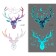 Tattoo on the body color phosphorus "deer 3D" 10.5x6 cm