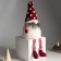 Interior light doll "Dwarf in a red hood in peas" Long legs 22x16x65 cm
