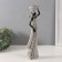 Polystone souvenir "African with a plate on her head" White with black 10.5x6.5x33 cm