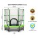Batut with a protective gap Perfetto Sport 5 ", D = 140 cm, green color