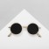 Brooch "glasses" round, black color in gold