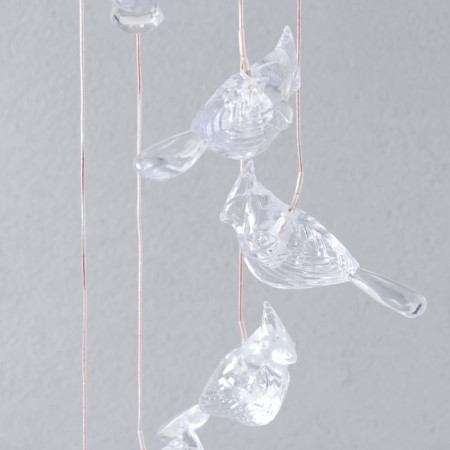 Wind music with illumination from the solar battery "birds" 13x13x55 cm-2