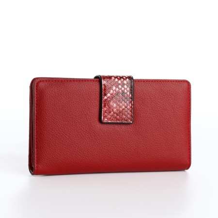 Women's wallet on magnet, red color
