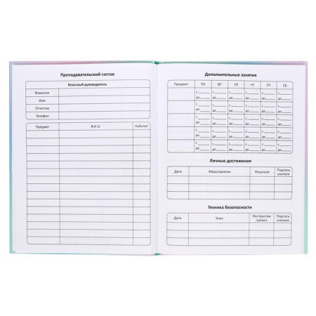 Diary solid cover 1-11 grade 48 sheets, "cat-butterfly1", cardboard cover 7BC, glossy lamination, cheat sheet-4