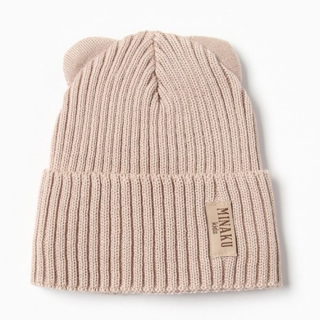 Children's hat minku, rr 42-44, beige color-5
