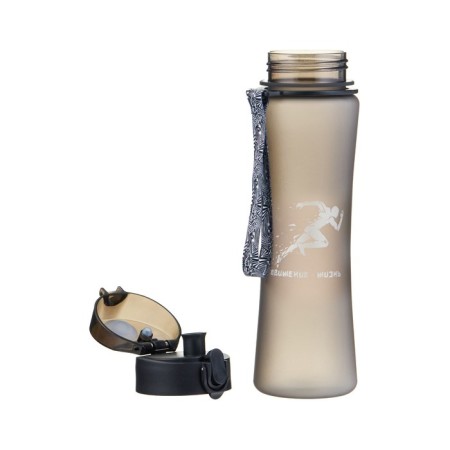 Water bottle, 600 ml, "movement - life", with a drinker, black-3