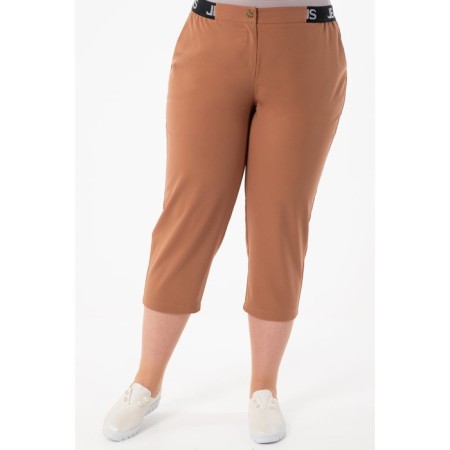 Female trousers, size 60, brown color-1