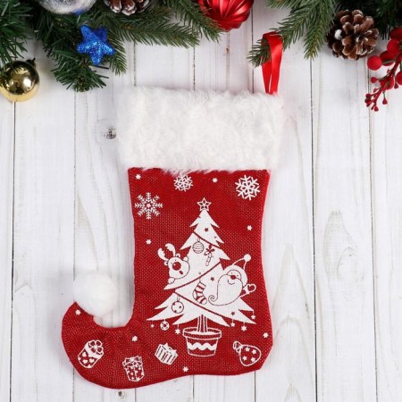 A toe for gifts "Magic" Christmas tree with gifts, 18x25 cm, white-red-1