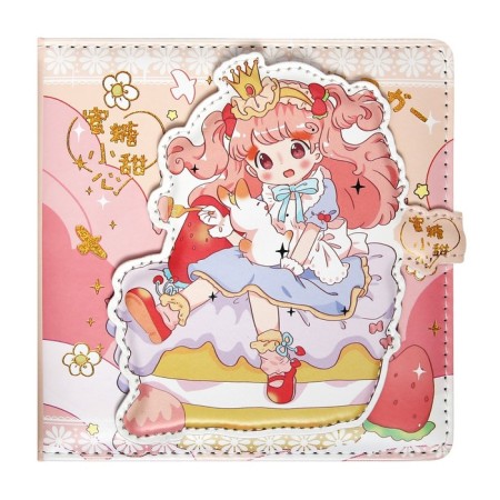 Gift notebook, A6, 132 sheets, color block, with a stream on a magnet, PVC cover, "anime", mix-2