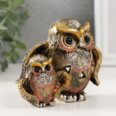 Polystone souvenir "Two eagle owl with a pattern on the neck" MIX 5x11.5x9.2 cm-2