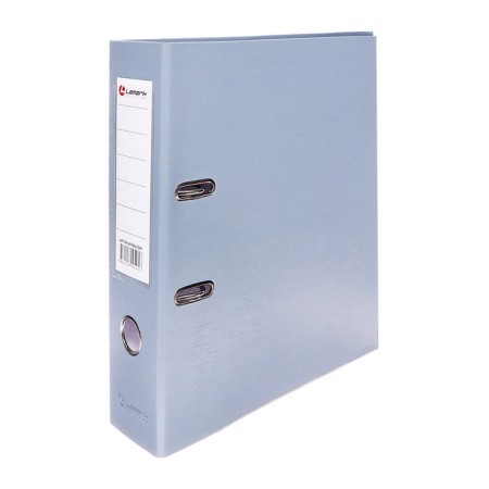 A4, 75 mm registrar, calligrata, PVC, metal edging, pocket for the spine, collected, gray-8