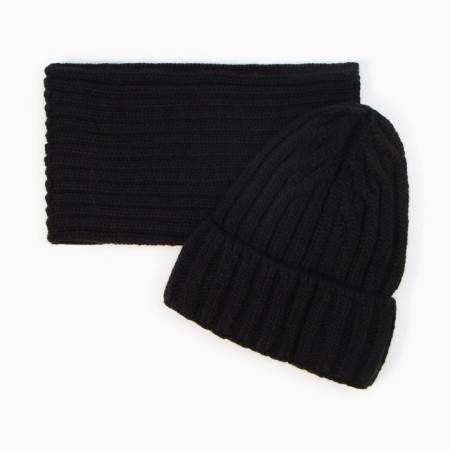 Kit for children (hat, snood), A.5323, black color, size 54-56
