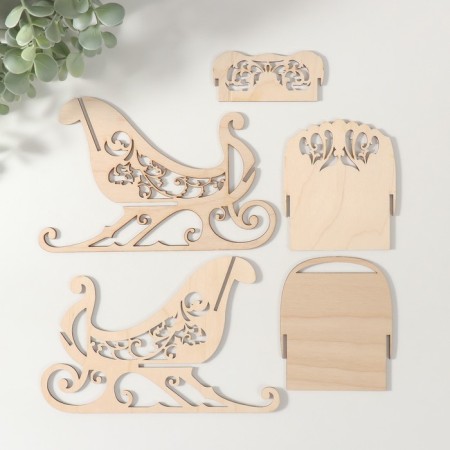 Sani box "Patterned sleds" 21x9x16.5 cm (set of 5 parts)-5