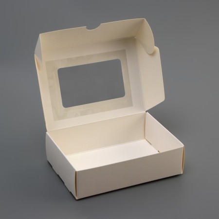 The box is folding, the lid is, with the window, white, 14 x 10 x 4 cm,-2