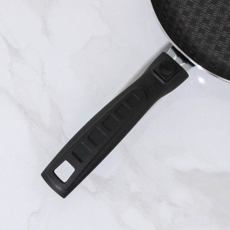 The pan "hostess", d = 24 cm, removable handle, glass cover, anti -stick coating, burgundy color-7
